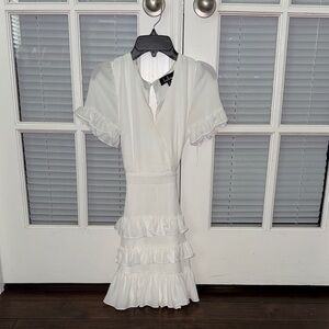 Lulu's White Ruffle Dress